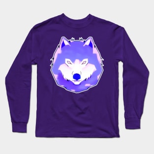 Fluffy Wolf Dog Head Portrait (MD23Ani003) Long Sleeve T-Shirt